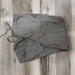 Women's Tapered Pants 100% Linen Drawstring Back Elastic Waist Ankle Length Pant